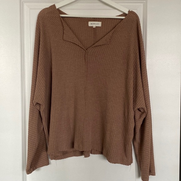 Wishlist size M/L waffle Knit Long Sleeve Top - Picture 1 of 5